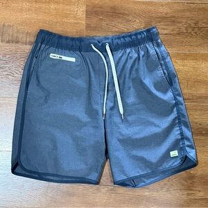Vuori Navy Athletic Drawstring Shorts with White Accents